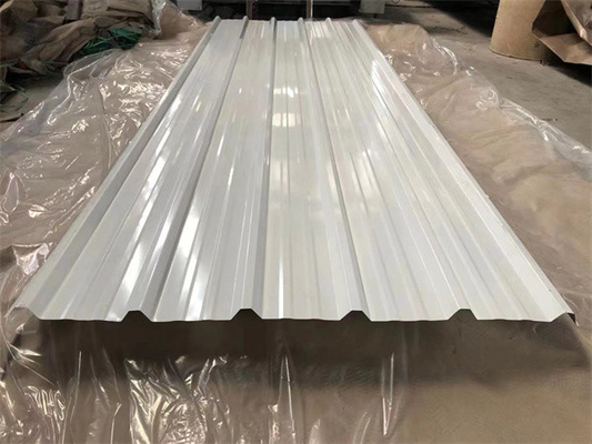 1050mm ντυμένο χρώμα φύλλο χάλυβα υλικού κατασκευής σκεπής ζαρωμένο φύλλο τυποποιημένο ASTM
