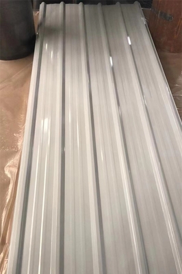 1050mm ντυμένο χρώμα φύλλο χάλυβα υλικού κατασκευής σκεπής ζαρωμένο φύλλο τυποποιημένο ASTM